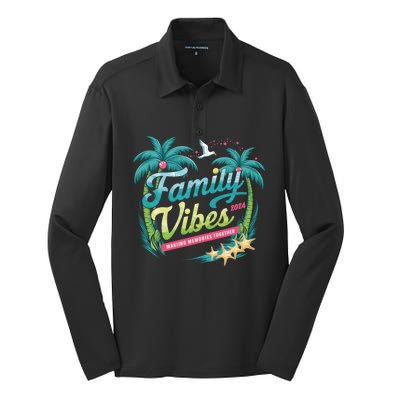 Family Vibes 2024: Tropical Beach Memories Cool Gift Silk Touch Performance Long Sleeve Polo