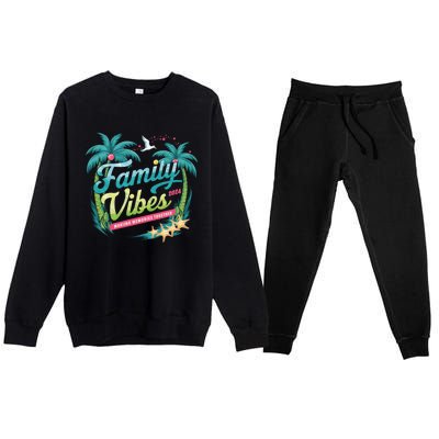 Family Vibes 2024: Tropical Beach Memories Cool Gift Premium Crewneck Sweatsuit Set