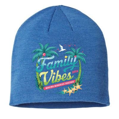 Family Vibes 2024: Tropical Beach Memories Cool Gift Sustainable Beanie