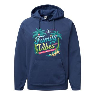 Family Vibes 2024: Tropical Beach Memories Cool Gift Performance Fleece Hoodie