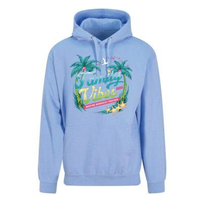 Family Vibes 2024: Tropical Beach Memories Cool Gift Unisex Surf Hoodie