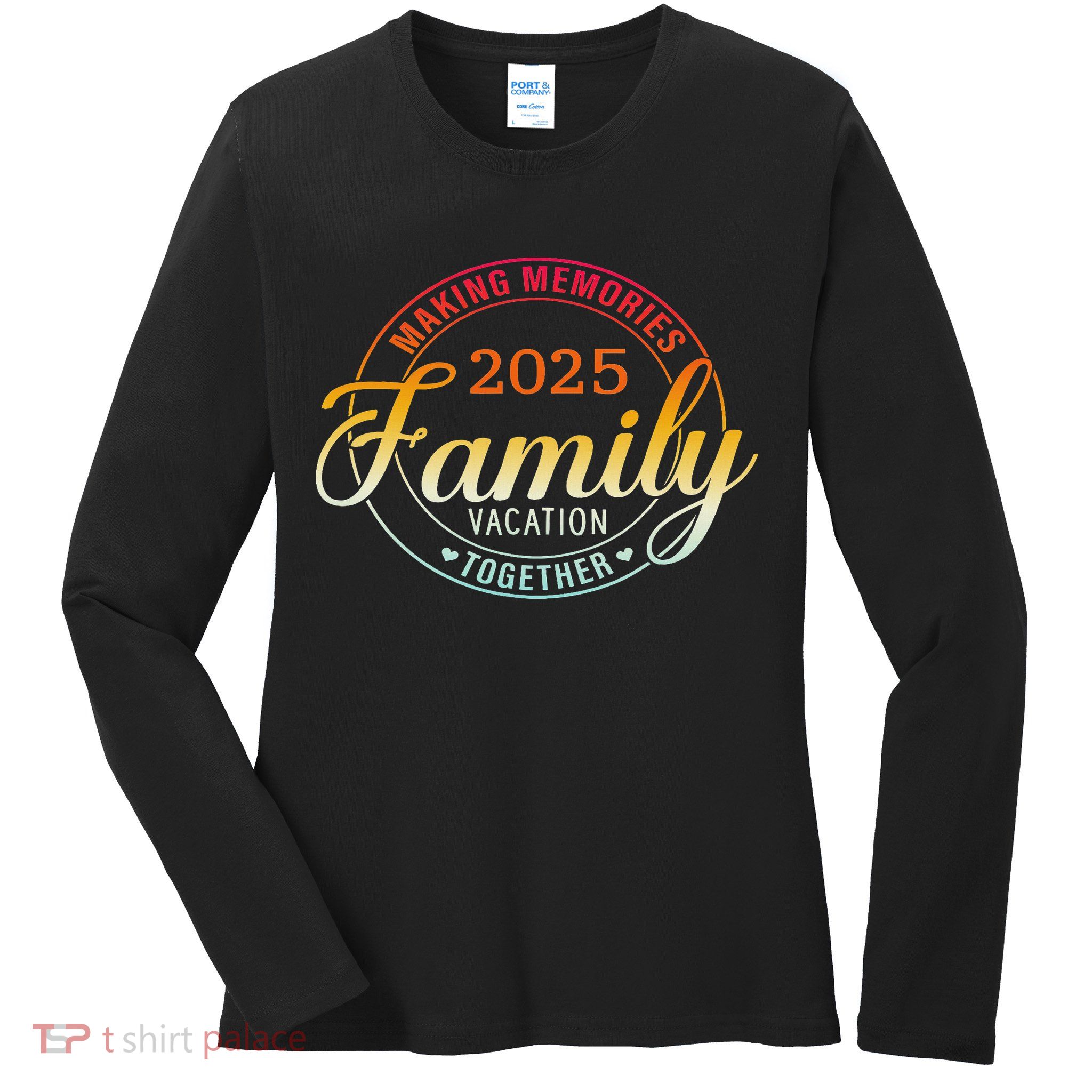 Family Vacation 2025 Family Matching Summer Vacation Ladies Long Sleeve Shirt