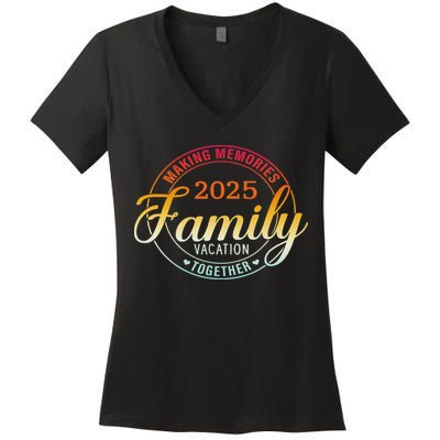 Family Vacation 2025 Family Matching Summer Vacation Women's V-Neck T-Shirt