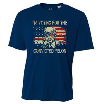 Funny Voting 2024 IM Voting For The Convicted Felon Cooling Performance Crew T-Shirt