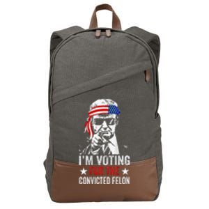 Funny Voting 2024 Im Voting For The Convicted Felon Cotton Canvas Backpack