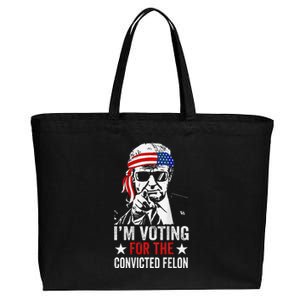 Funny Voting 2024 Im Voting For The Convicted Felon Cotton Canvas Jumbo Tote