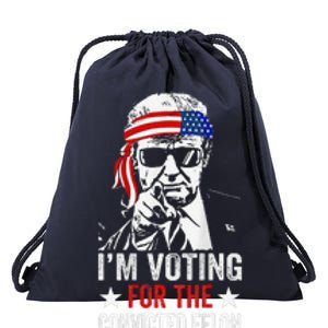 Funny Voting 2024 Im Voting For The Convicted Felon Drawstring Bag