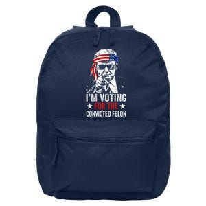 Funny Voting 2024 Im Voting For The Convicted Felon 16 in Basic Backpack