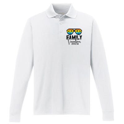 Family Vacation 2024 Beach Summer Performance Long Sleeve Polo