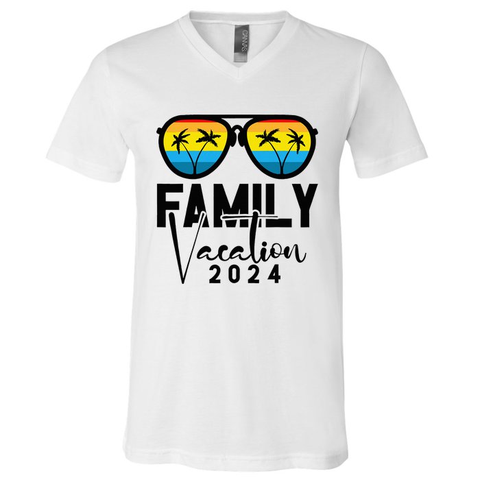 Family Vacation 2024 Beach Summer V-Neck T-Shirt