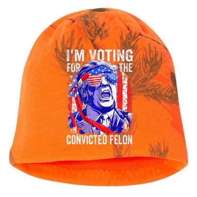 Funny Voting 2024 IM Voting For The Convicted Felon Kati - Camo Knit Beanie