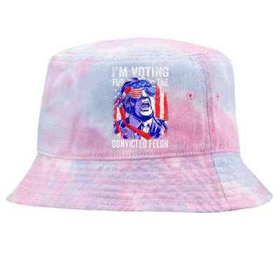 Funny Voting 2024 IM Voting For The Convicted Felon Tie-Dyed Bucket Hat