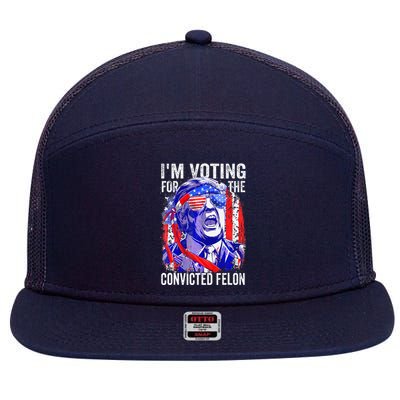 Funny Voting 2024 IM Voting For The Convicted Felon 7 Panel Mesh Trucker Snapback Hat