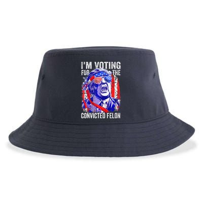 Funny Voting 2024 IM Voting For The Convicted Felon Sustainable Bucket Hat