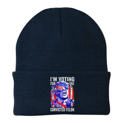 Funny Voting 2024 IM Voting For The Convicted Felon Knit Cap Winter Beanie