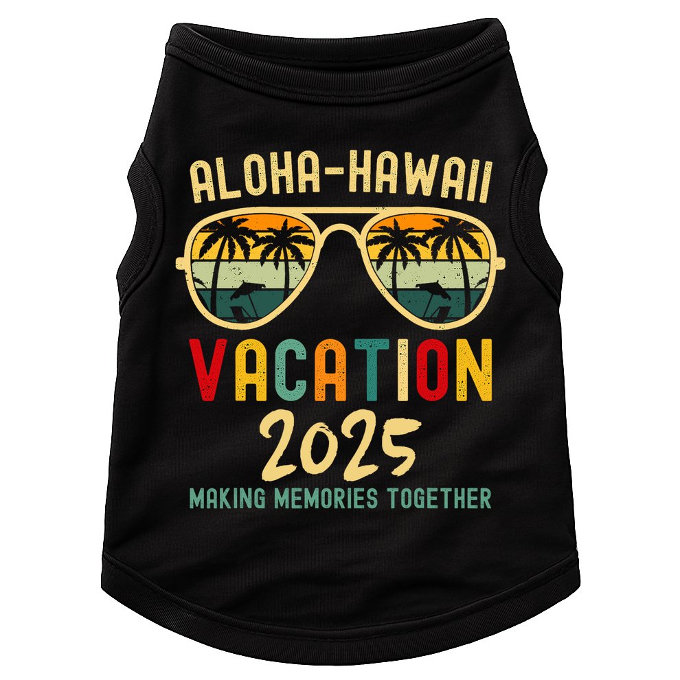 Family Vacation 2025 Aloha Hawaii Hawaiian Summer Matching Doggie Tank