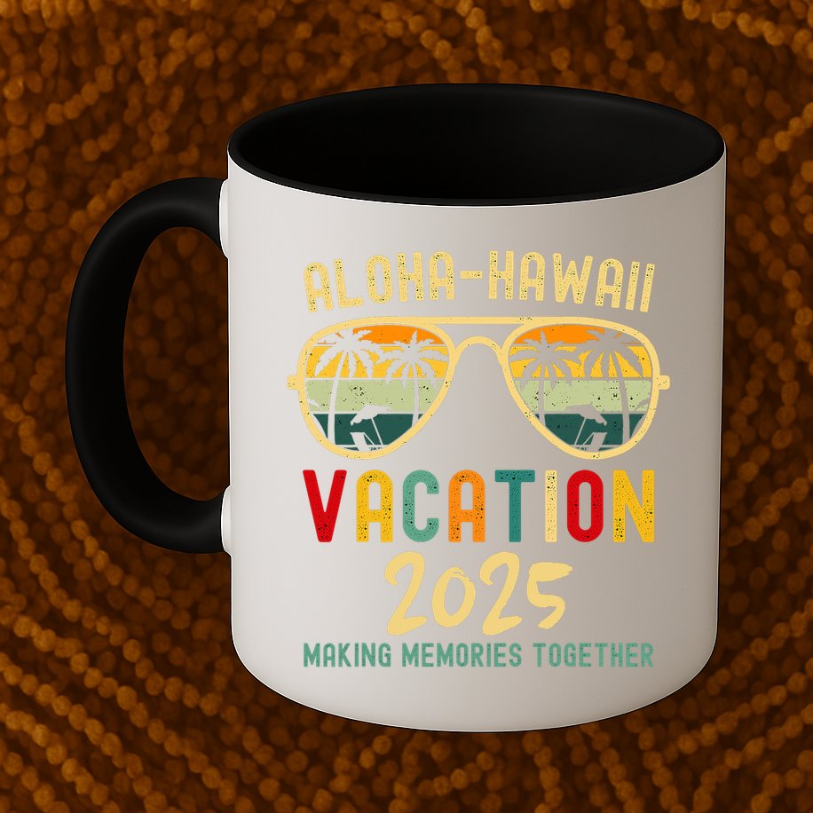 Family Vacation 2025 Aloha Hawaii Hawaiian Summer Matching Mug