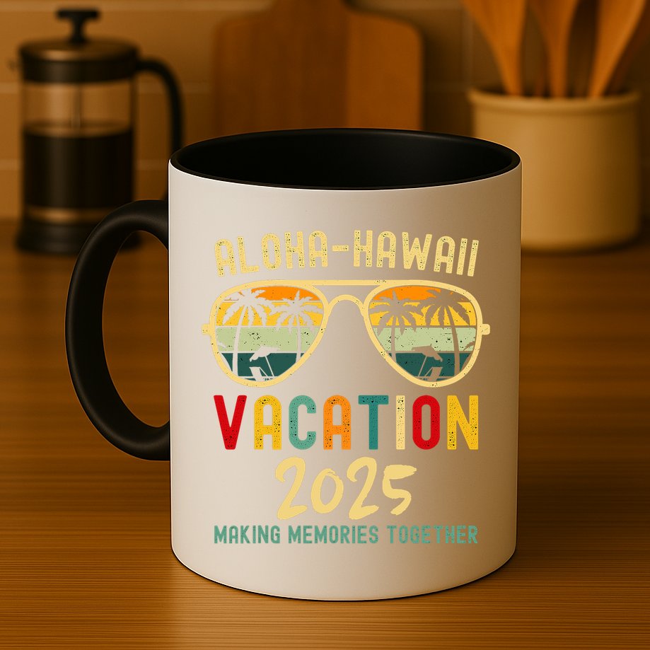 Family Vacation 2025 Aloha Hawaii Hawaiian Summer Matching Mug