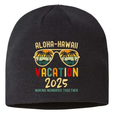 Family Vacation 2025 Aloha Hawaii Hawaiian Summer Matching Sustainable Beanie