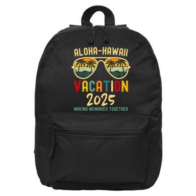 Family Vacation 2025 Aloha Hawaii Hawaiian Summer Matching 16 in Basic Backpack