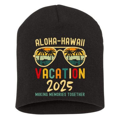 Family Vacation 2025 Aloha Hawaii Hawaiian Summer Matching Short Acrylic Beanie