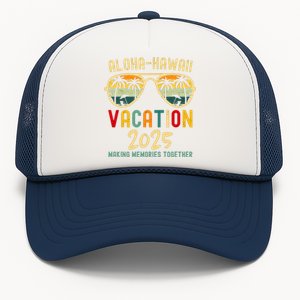 Family Vacation 2025 Aloha Hawaii Hawaiian Summer Matching Trucker Hat