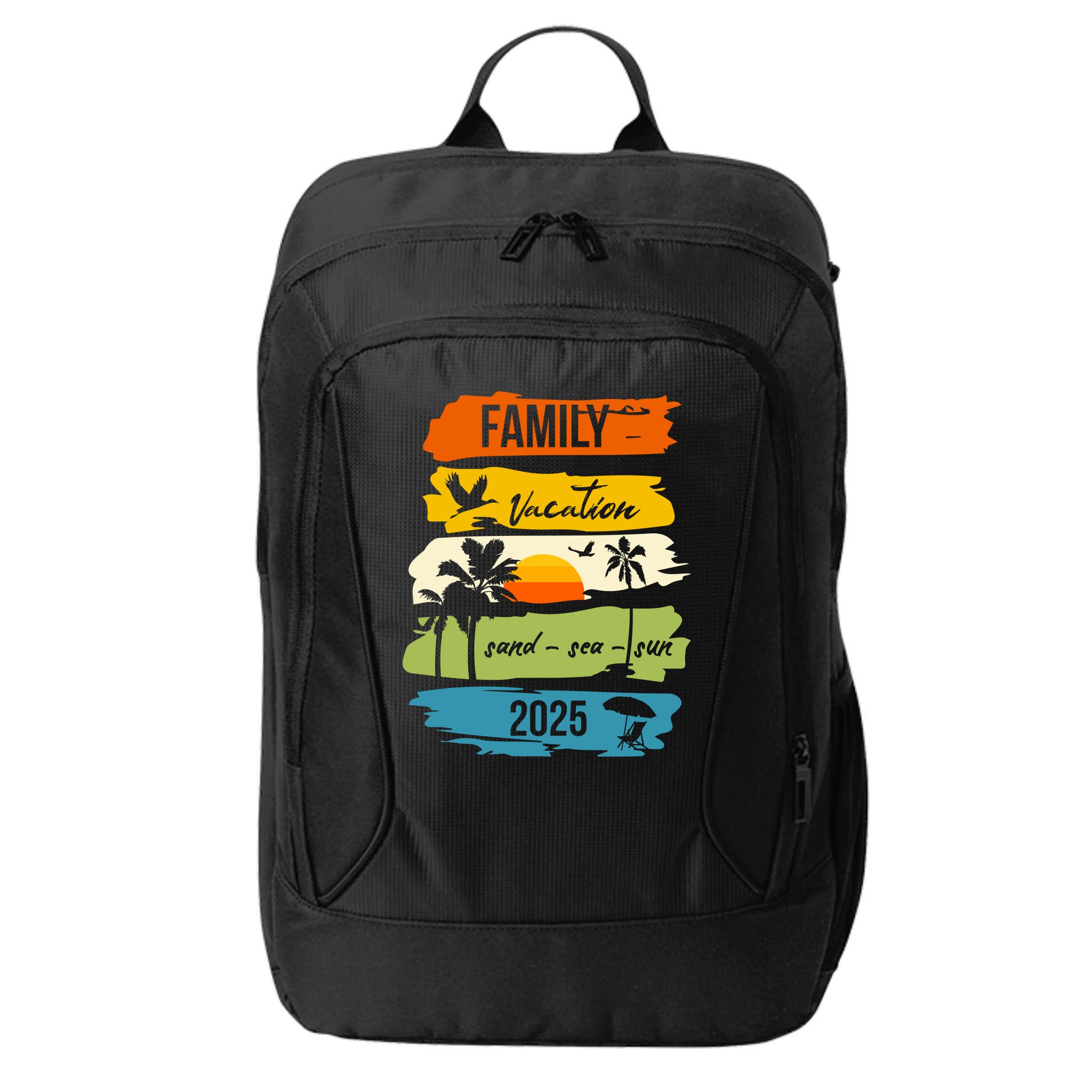 Family Vacation 2025 Sand Sea Sun City Backpack