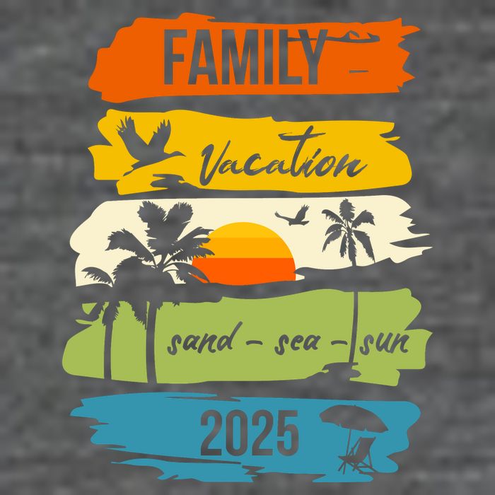 Family Vacation 2025 Sand Sea Sun Button