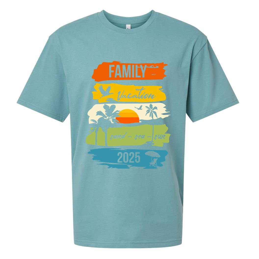 Family Vacation 2025 Sand Sea Sun Sueded Cloud Jersey T-Shirt