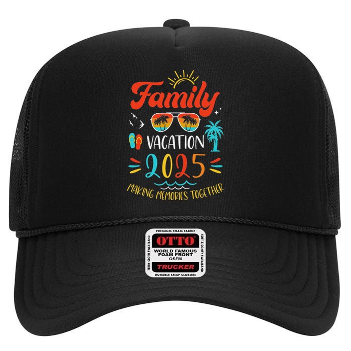 Family Vacation 2025 Holiday Summer Matching Group High Crown Mesh Back Trucker Hat