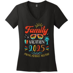 Family Vacation 2025 Holiday Summer Matching Group Women's V-Neck T-Shirt