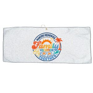 Family Vacation 2024 Creating Memories Together Large Microfiber Waffle Golf Towel