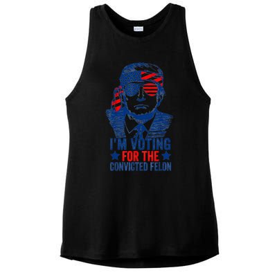 Funny Voting 2024 IM Voting For The Convicted Felon Ladies PosiCharge Tri-Blend Wicking Tank