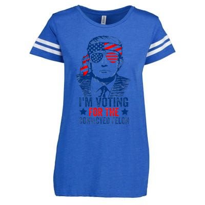 Funny Voting 2024 IM Voting For The Convicted Felon Enza Ladies Jersey Football T-Shirt