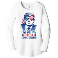 Funny Voting 2024 IM Voting For The Convicted Felon Women's Perfect Tri Tunic Long Sleeve Shirt