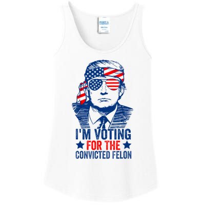 Funny Voting 2024 IM Voting For The Convicted Felon Ladies Essential Tank