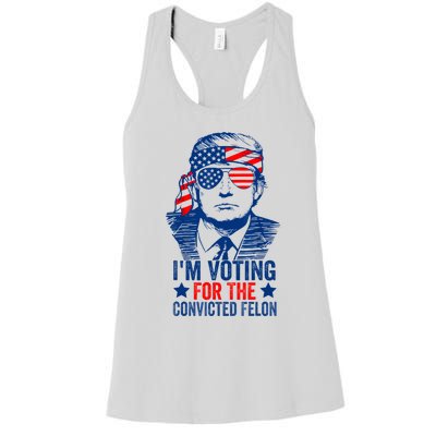 Funny Voting 2024 IM Voting For The Convicted Felon Women's Racerback Tank