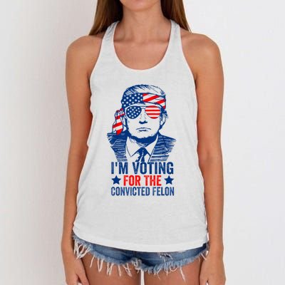 Funny Voting 2024 IM Voting For The Convicted Felon Women's Knotted Racerback Tank