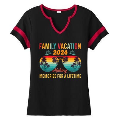 Family Vacation 2024 Family Cruise Matching Family Ladies Halftime Notch Neck Tee