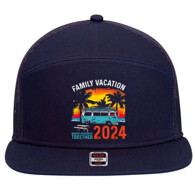 Family Vacation 2024 Beach Matching Summer Vacation 2024 7 Panel Mesh Trucker Snapback Hat