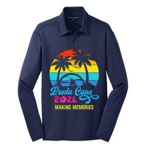 Family Vacation 2024 Dominican Republic Punta Cana Vacation Silk Touch Performance Long Sleeve Polo