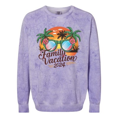 Family Vacation 2024 Summer Colorblast Crewneck Sweatshirt