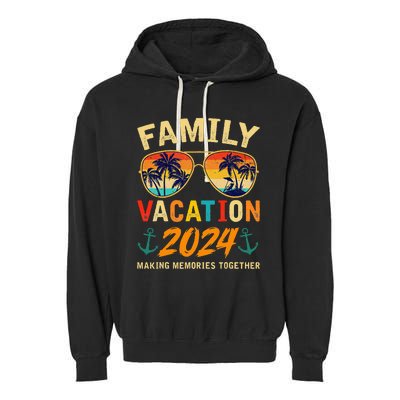 Family Vacation 2024 Beach Matching Summer Vacation 2024 Garment-Dyed Fleece Hoodie