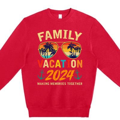 Family Vacation 2024 Beach Matching Summer Vacation 2024 Premium Crewneck Sweatshirt