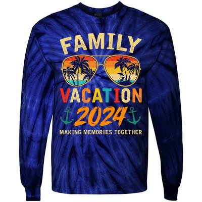 Family Vacation 2024 Beach Matching Summer Vacation 2024 Tie-Dye Long Sleeve Shirt