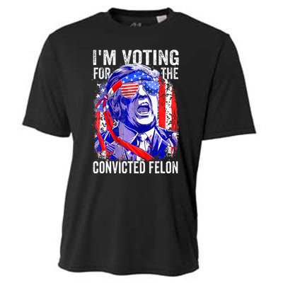 Funny Voting 2024 IM Voting For The Convicted Felon Cooling Performance Crew T-Shirt