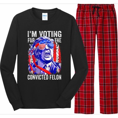 Funny Voting 2024 IM Voting For The Convicted Felon Long Sleeve Pajama Set