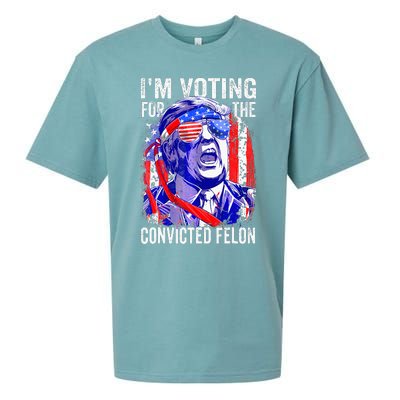 Funny Voting 2024 IM Voting For The Convicted Felon Sueded Cloud Jersey T-Shirt