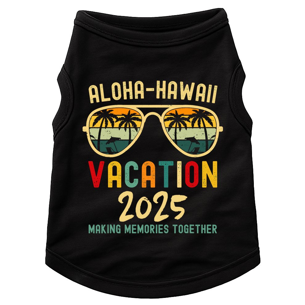 Family Vacation 2025 Aloha Hawaii Hawaiian Summer Matching Doggie Tank