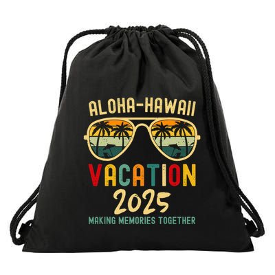 Family Vacation 2025 Aloha Hawaii Hawaiian Summer Matching Drawstring Bag